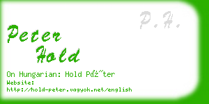 peter hold business card